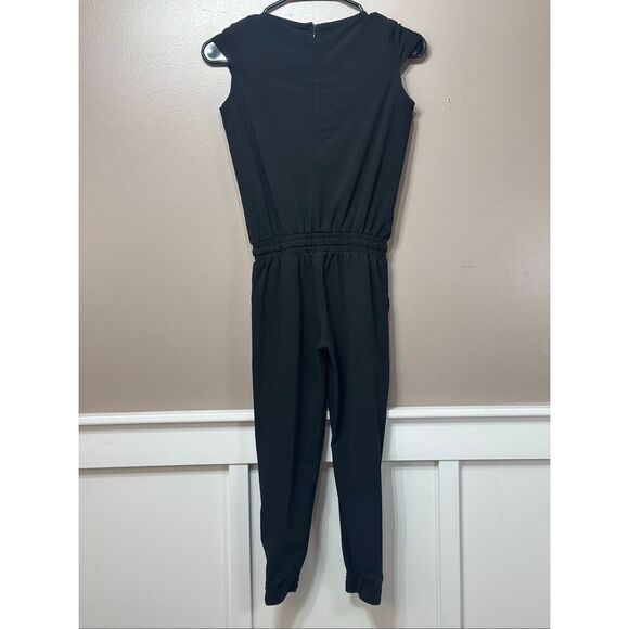 NWOT Albion Cap Sleeve Wrinkle Free Black Jumpsuit Romper One Piece Women's S - Picture 12 of 13
